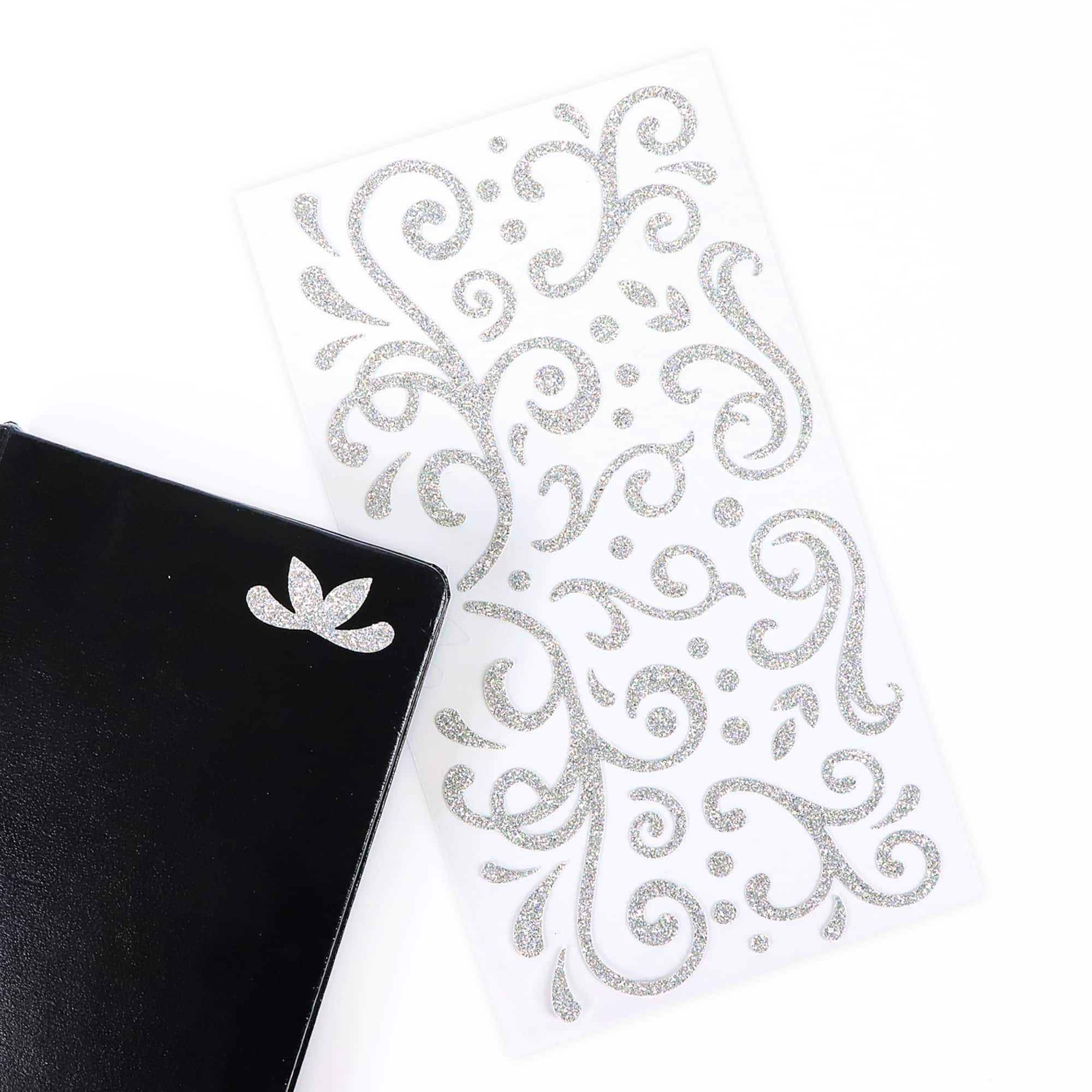Silver Holographic Glitter Swirl Stickers by Recollections™
